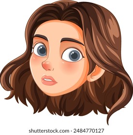 Illustration of a girl with wide eyes