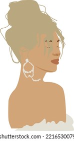 illustration girl woman silhouette minimalism portrait