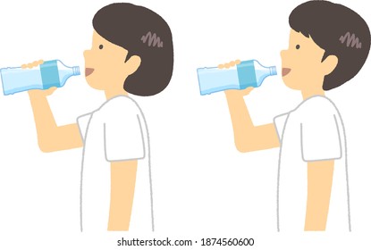 ペットボトル 飲む 人 のイラスト素材 画像 ベクター画像 Shutterstock