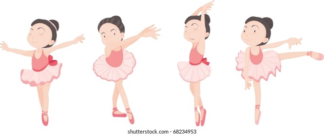 illustration of girls dancing on a white background