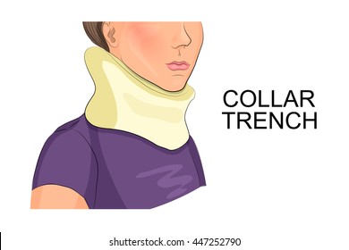 illustration of a girl's neck in the collar of the trench
 svg