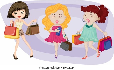 illustration of a girls on a white background
