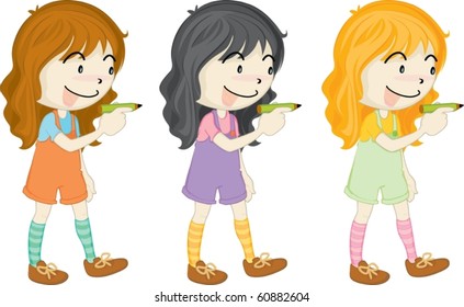 illustration of a girls on a white background
