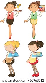 illustration of a girls on a white background