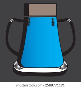 illustration of a glass with a blue handle, flat style design