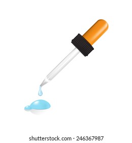 Illustration Of Glass  Bottle With Pipe Eye Dropper Vector Isolated