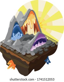 
Illustration of a glass cave for any use. Can be used as an icon.