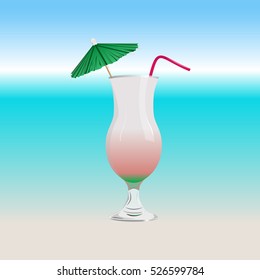 illustration with a glass of cocktail