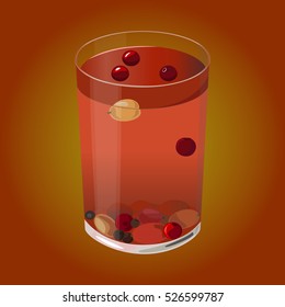 illustration with a glass of compote
