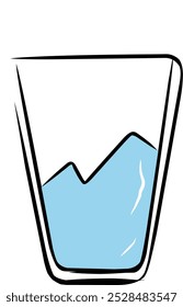 illustration of a glass half full of water