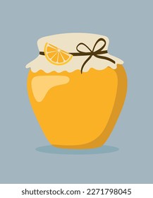 Illustration Glass Jar of lemon Jam