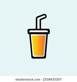 illustration of a glass of orange drink