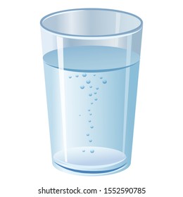 illustration of the glass with pure clean water