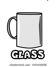 Illustration of a glass, a glass is used to place drinking water.