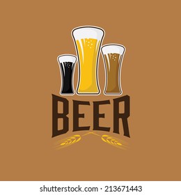 illustration of glasses with beer