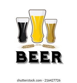 illustration of glasses with beer