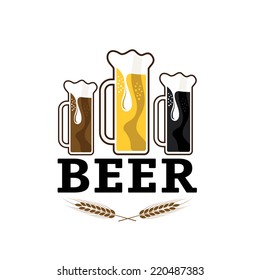 illustration of glasses with beer