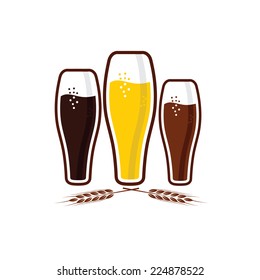 illustration of glasses with beer