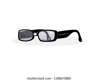 Illustration of glasses. flat design. Vector. As template for print, icon, label, element for logo of optics. Isolated