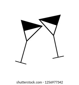 illustration glasses of martini vector icon
