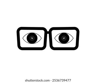 Ilustração de óculos e um par de olhos. Adequado para várias necessidades digitais, especialmente aquelas relacionadas à saúde ocular.