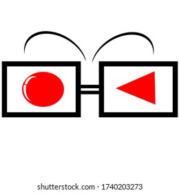 ilustración del logotipo del grabador de gafas para pantallas de ordenador 