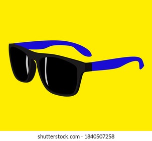 Ilustración de gafas con fondo amarillo
