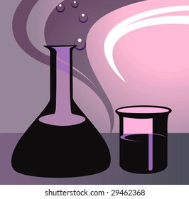 Illustration of glassware in colour 	