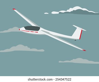 illustration of a glider on a blue sky