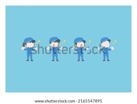 Illustration of a glittering and motivated worker