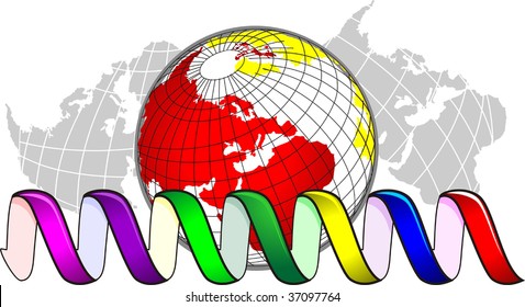 Illustration of glob with DNA model	