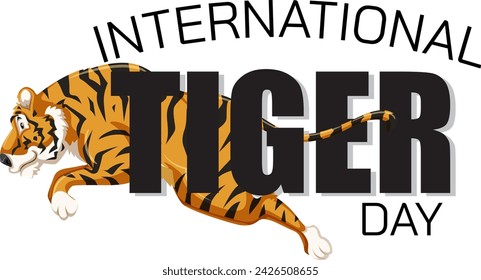 Illustration for the global awareness of tiger conservation.