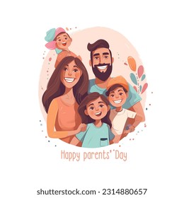 Ilustración del Día Mundial de los Padres. Adecuado para afiches, carteles, campaña y tarjeta de saludo.