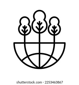 illustration of global forest, nature icon vector