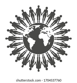 ilustración de Global Globalization World Map Environmental Conservation Concept sobre fondo blanco