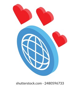 Illustration of global love concept with hearts. Globe. And interconnected world symbolizing international affection. Unity. Peace. And togetherness in a romantic. Cultural diverse