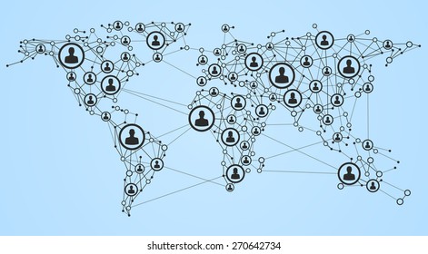 Illustration of global network, EPS 10.