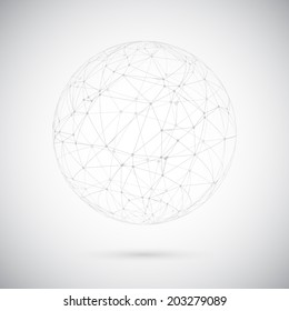 Illustration of Global Network Lines with Dots Connection Vector Background