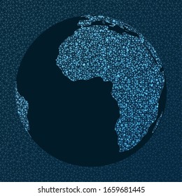 Ilustración de la red global. Proyección por satélite. World Network. Mapa de conexiones increíbles. Ilustración vectorial.