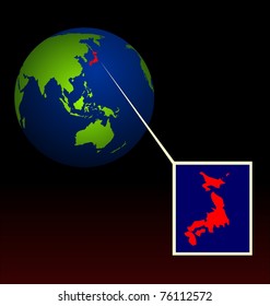 Illustration of global radioactive biohazard after damage on nuclear station in Japan - vector