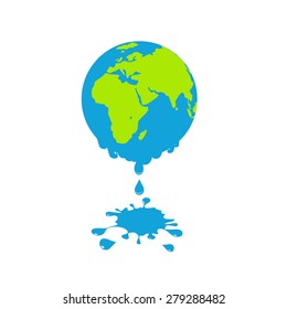 An illustration for global warming theme. Global warming. Melting earth, concept of global warming.