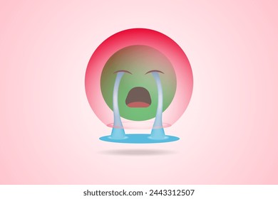 illustration of global warming, which is high temperatures that cause the earth to cry, for illustrations of melting ice, floods