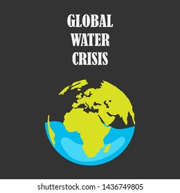 Illustration of global water crisis in vector file