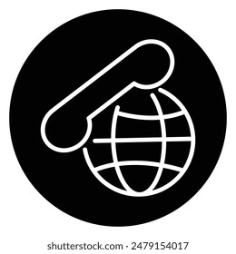 illustration of a globe and calling icon on white background