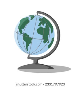 Illustration of a Globe. Educational vector illustration for school start, geography, cards, banners, flyers, invitations