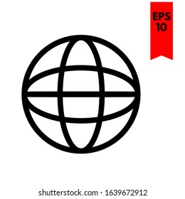 illustration of globe flat icon