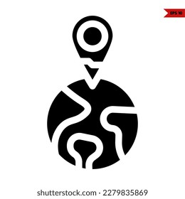 illustration of globe glyph icon 