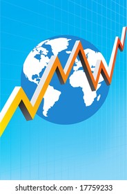 illustration of a globe and graphic line