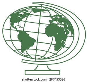 Illustration of the globe icon. Elements of this image furnished by NASA. 