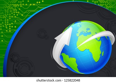 ilustración del globo sobre fondo tecnológico abstracto